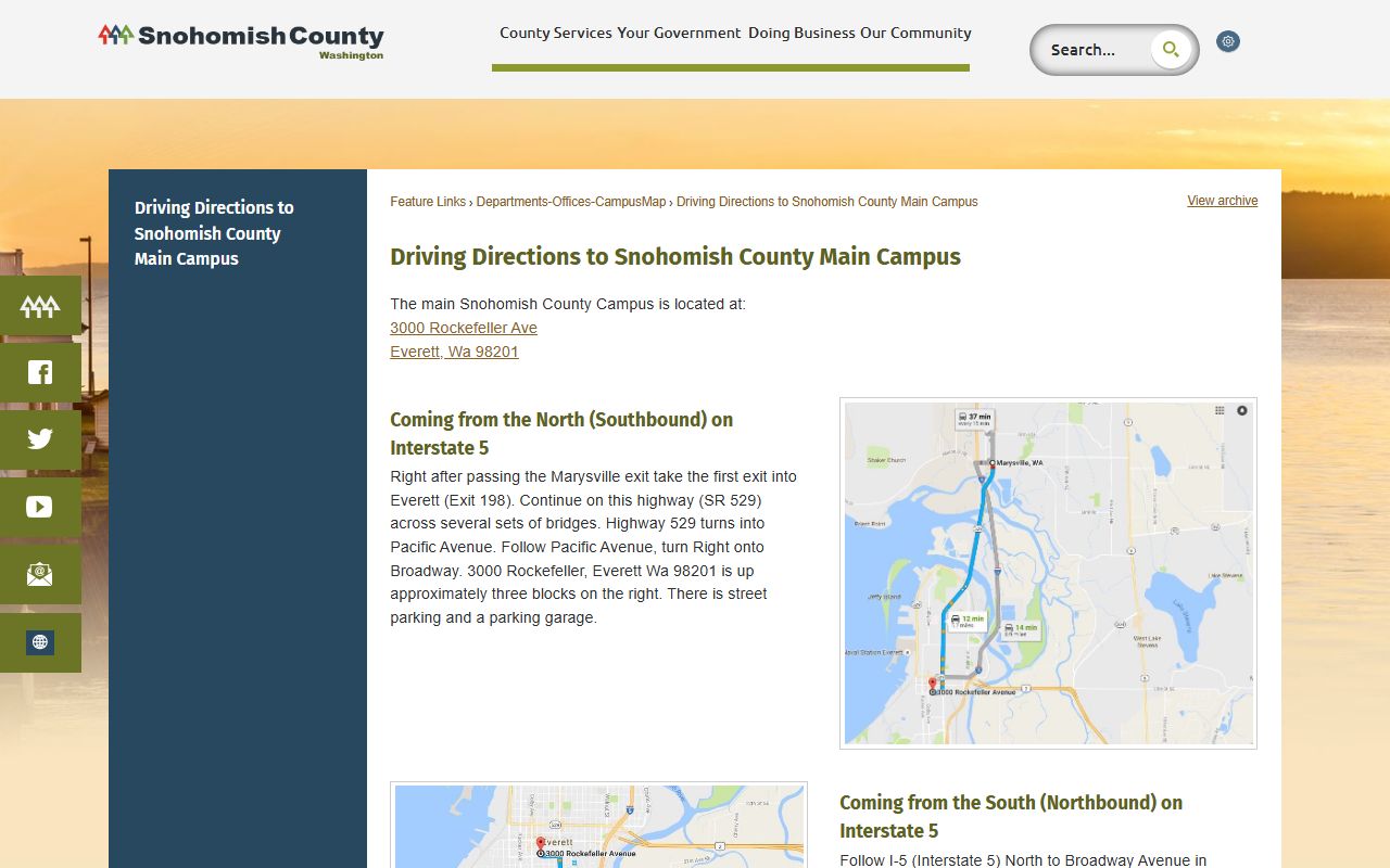 Directions to the Snohomish County courthouse in Everett