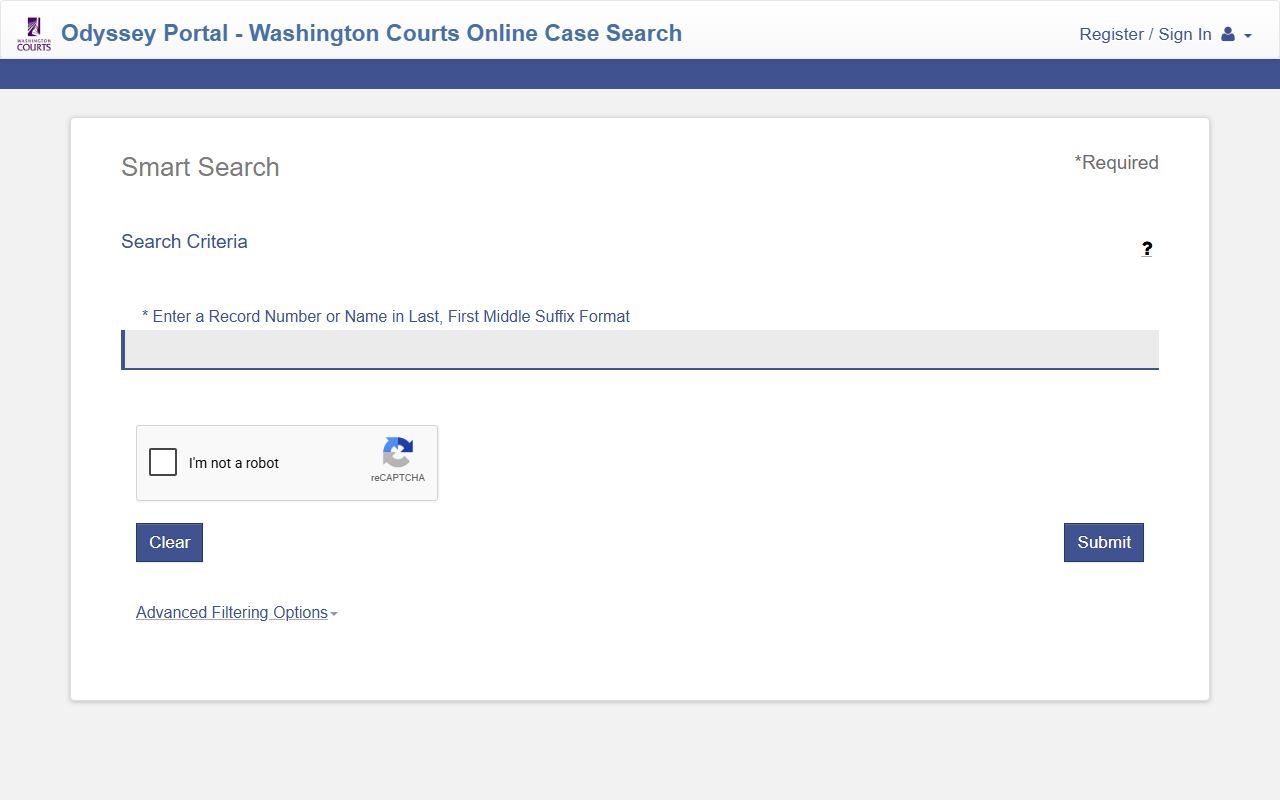 Odyssey Portal Smart Search for Snohomish County court records
