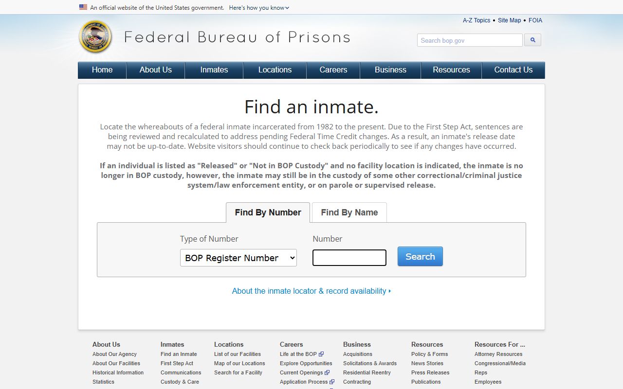Federal BOP locator used to find released federal inmates linked to Snohomish County