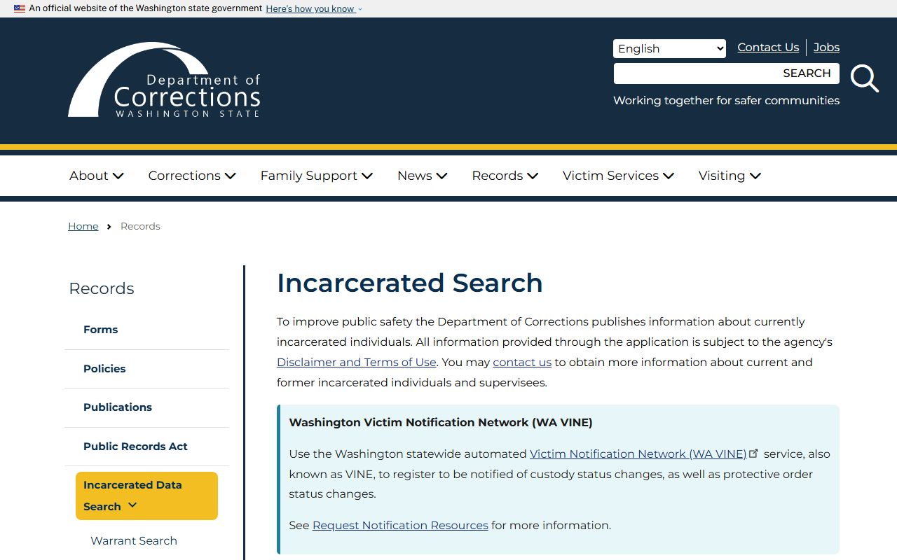 Washington DOC inmate search used to find released Snohomish County inmates