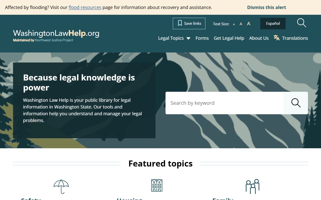 Washington LawHelp self-help legal information for court records