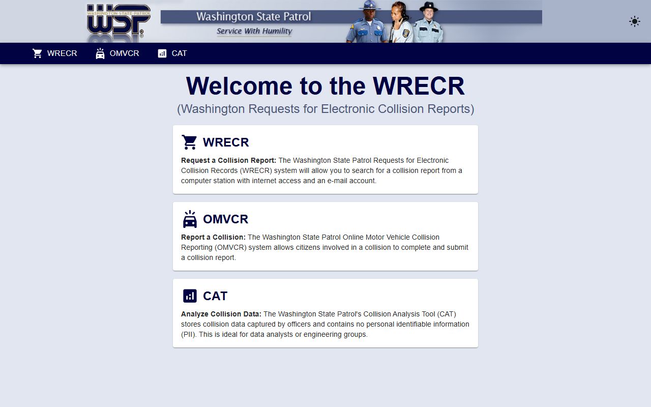 Snohomish County traffic court records WSP WRECR collision report request portal